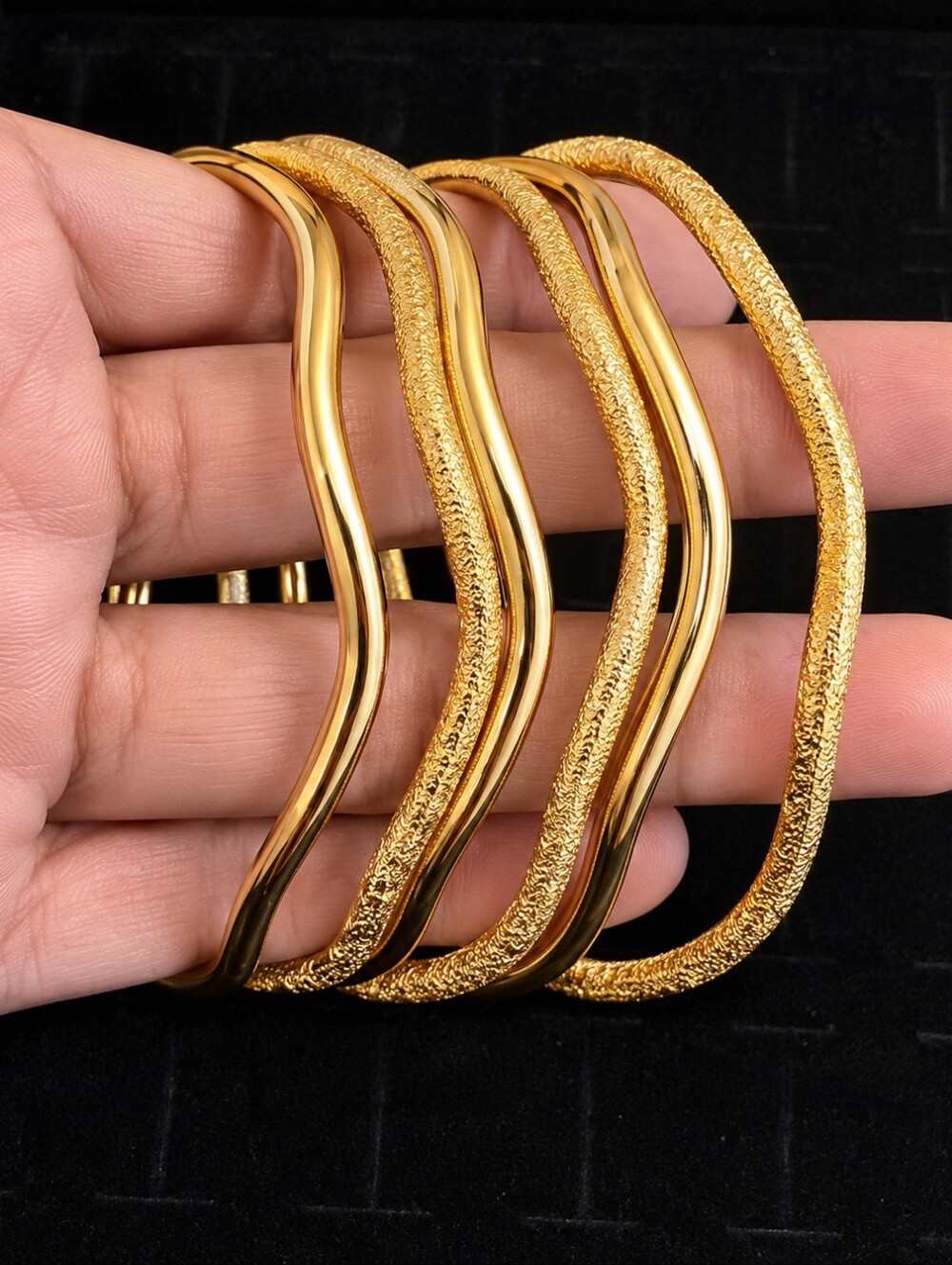 Elegant Gold-Tone Bangle Set